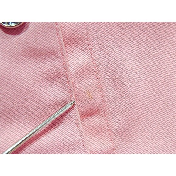 Quacker Factory Pink Rhinestone Raw Hem Fringe Button Up Jacket Shacket Size XL - Picture 9 of 12